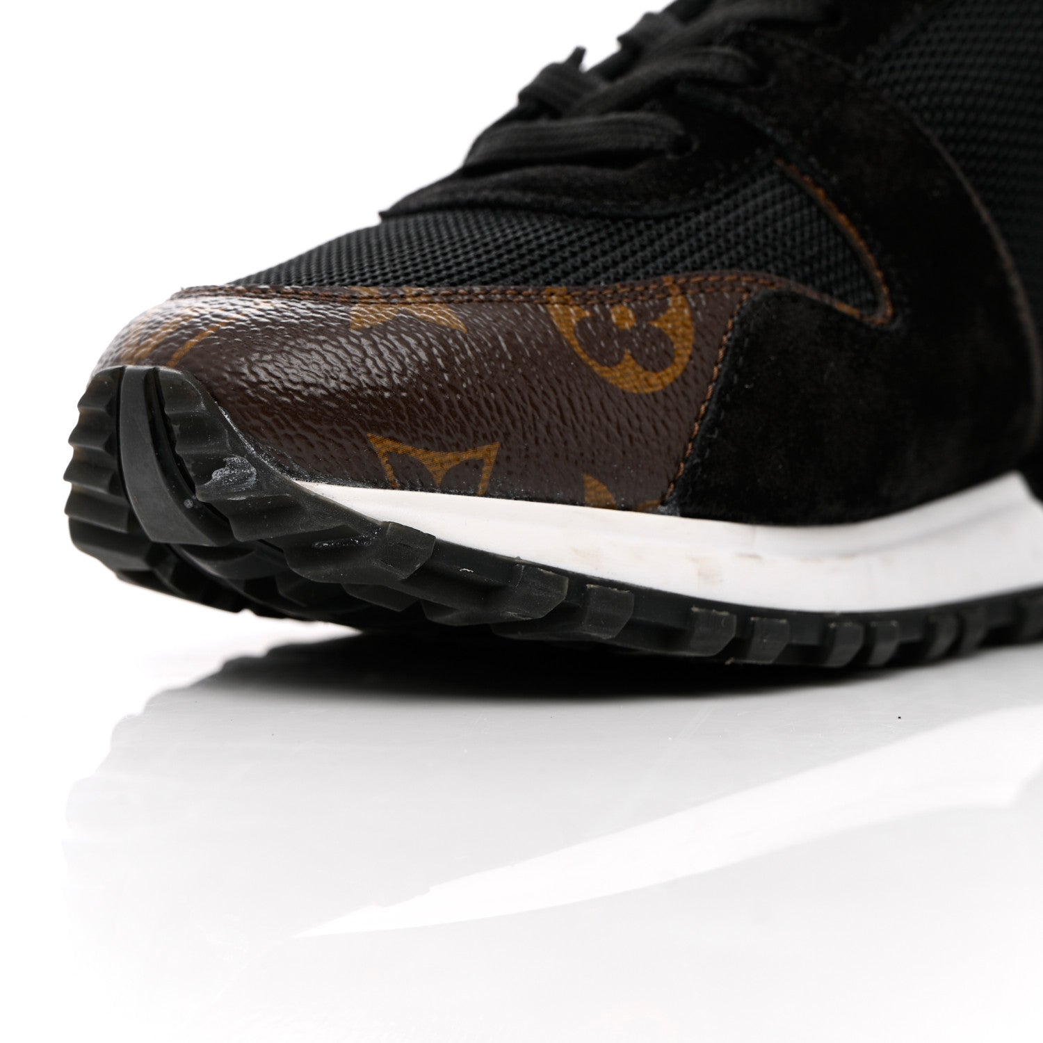 Louis Vuitton Suede Monogram Run Away Sneakers 38.5 Black 10 of 13