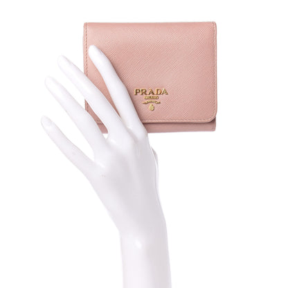 Prada Saffiano Metal Tri-Fold Wallet Orchidea 2 of 8