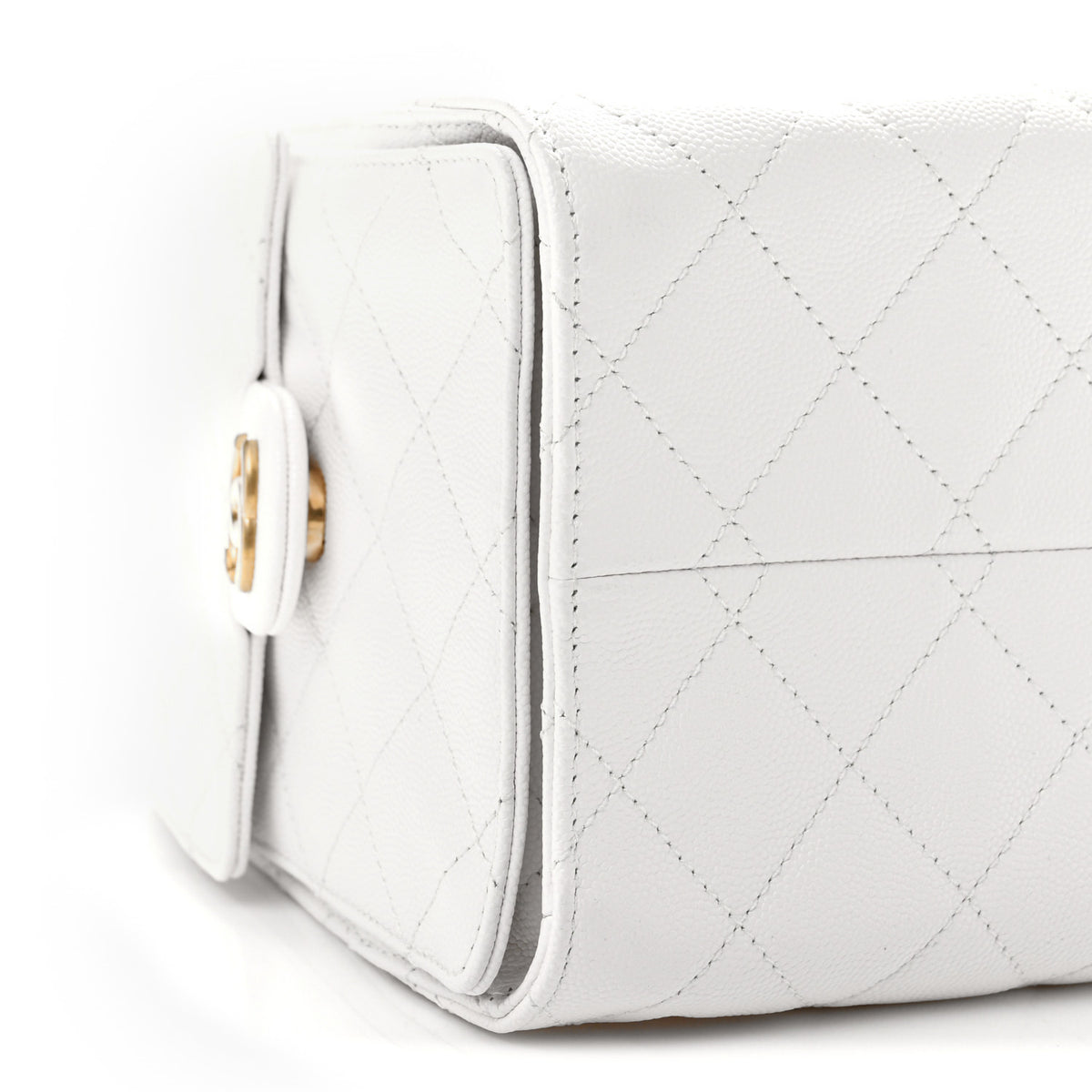 Caviar Quilted Small Chanel 25 Handbag White