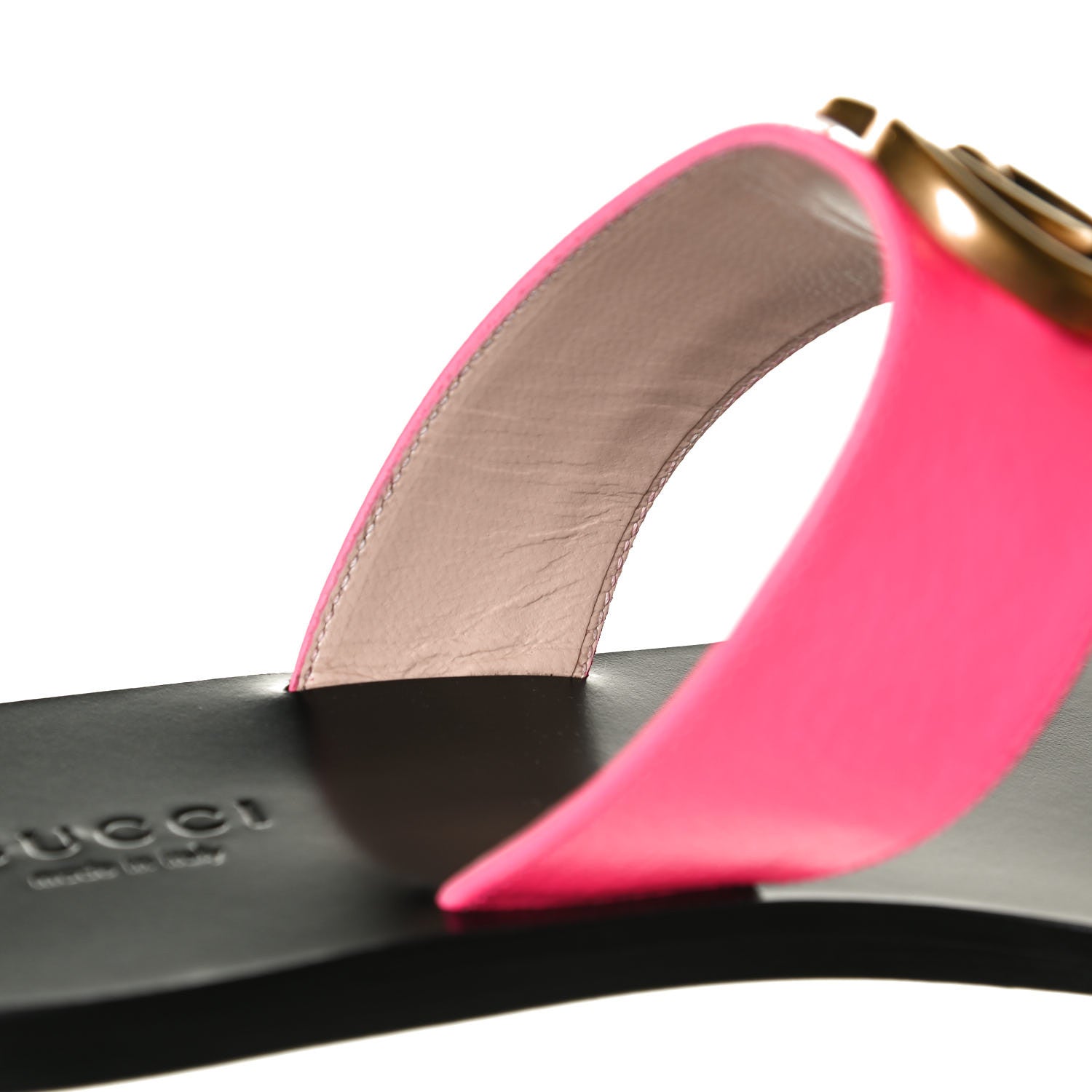 Gucci Calfskin GG Marmont Thong Sandals 37 Fuxia Fluo 11 of 12