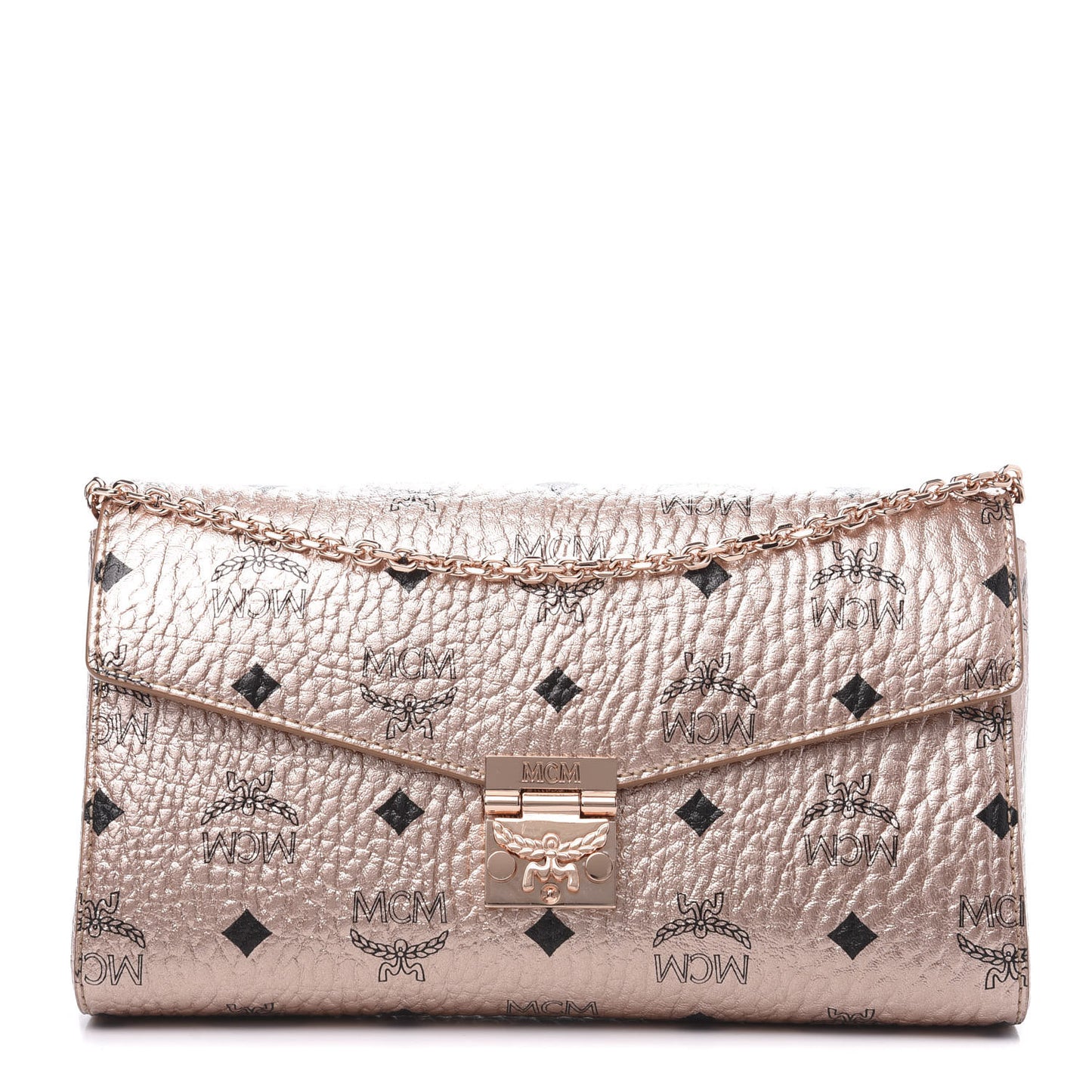 Metallic Visetos Millie Wallet On Chain Champagne Gold