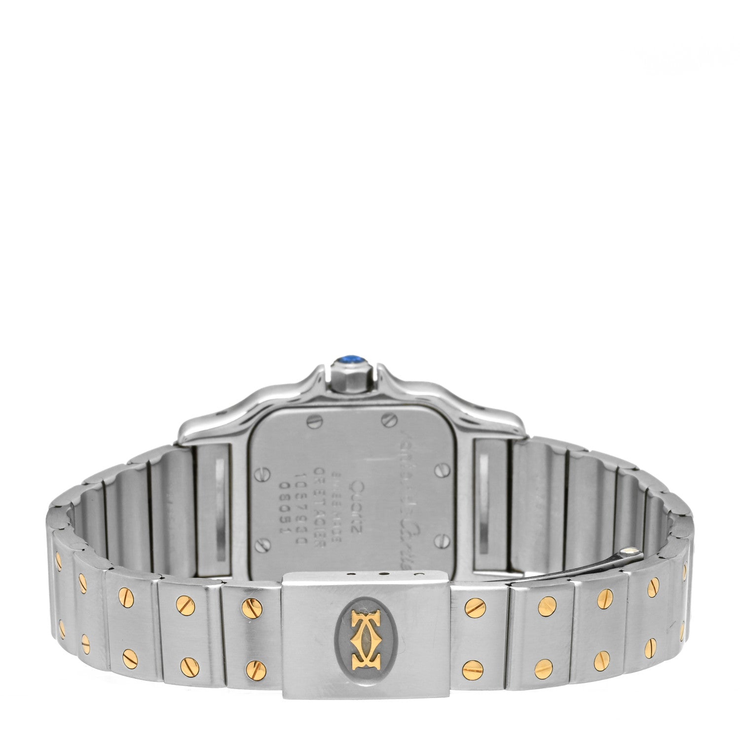 Cartier Stainless Steel 18K Yellow Gold 24mm Santos De Cartier Galbee Quartz Watch 3 of 5