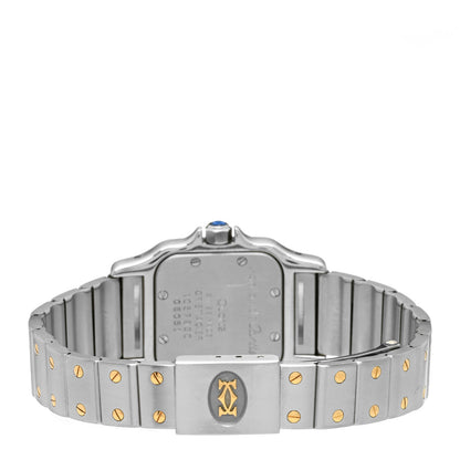 Cartier Stainless Steel 18K Yellow Gold 24mm Santos De Cartier Galbee Quartz Watch 3 of 5