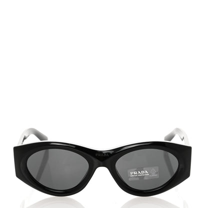 Prada Acetate Oval Symbole Sunglasses SPR 20Z Black 2 of 8