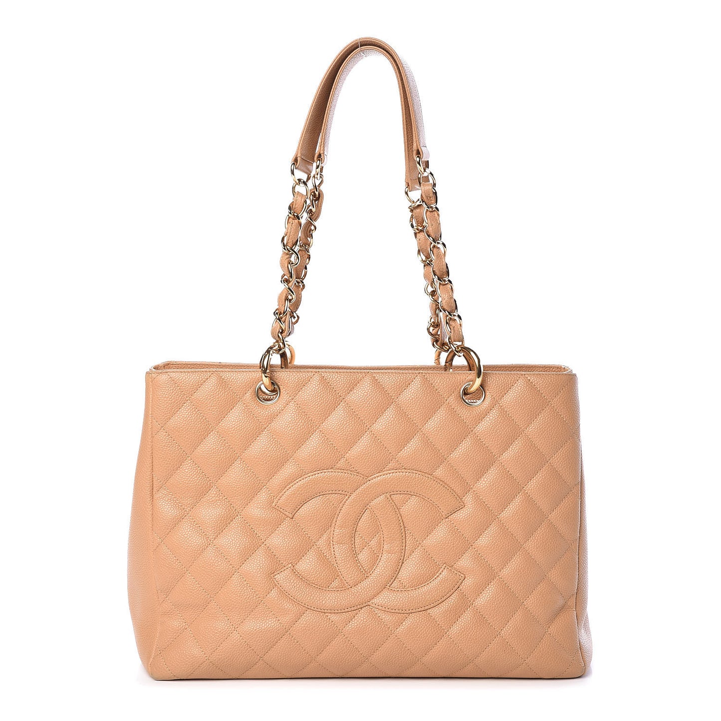 Caviar Quilted Grand Shopping Tote GST Beige