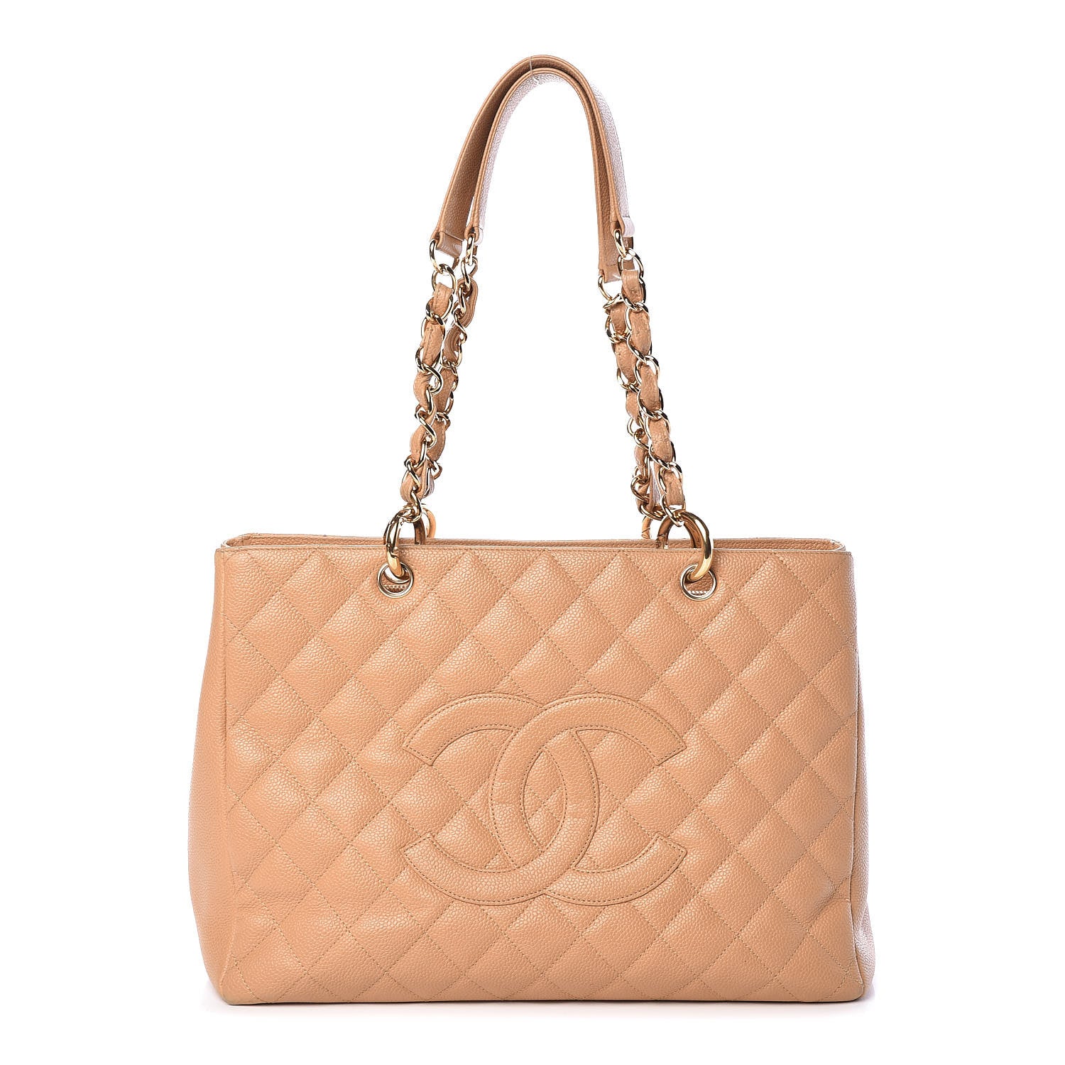Chanel Caviar Quilted Grand Shopping Tote GST Beige 1 of 12