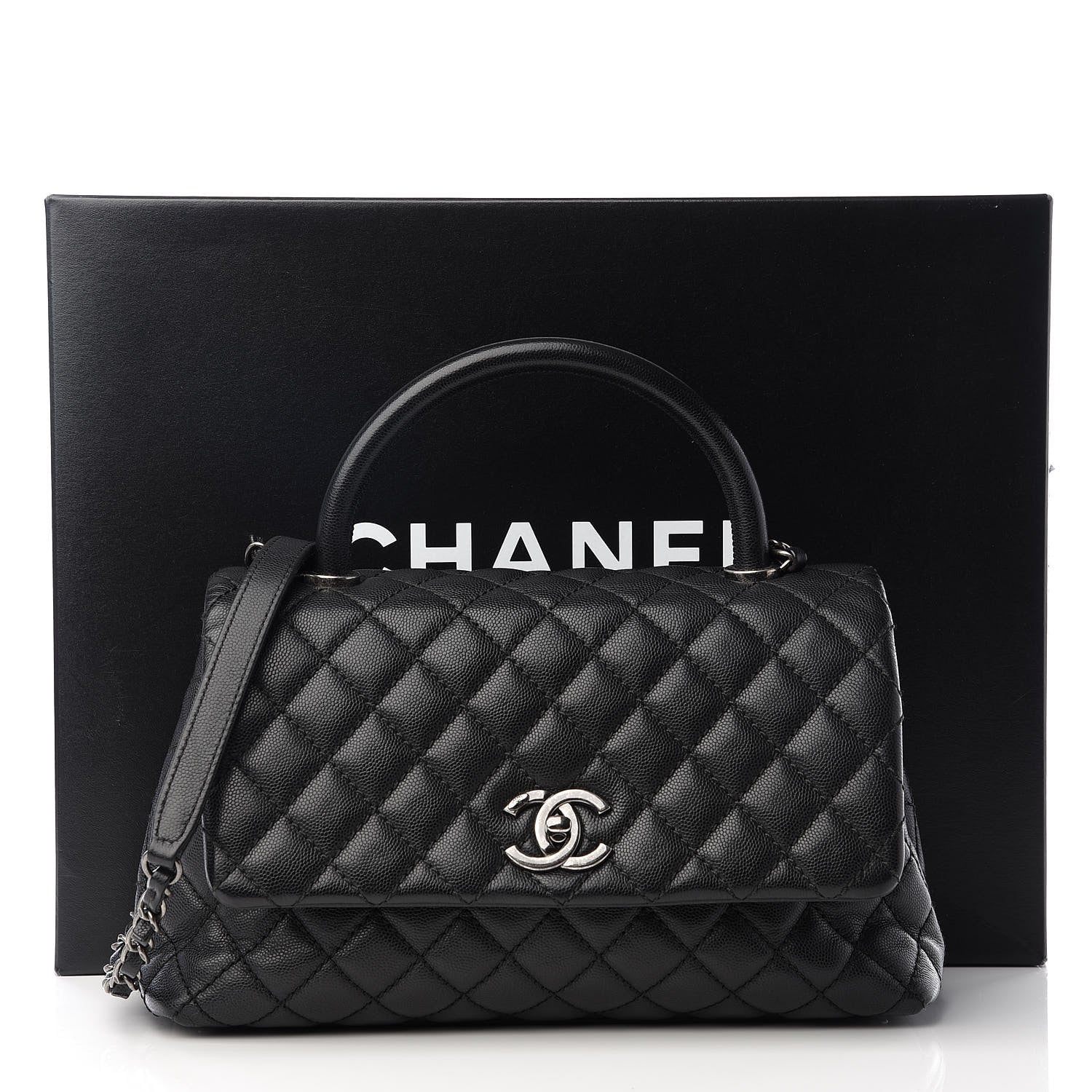Chanel Caviar Quilted Small Coco Handle Flap Black 10 of 10