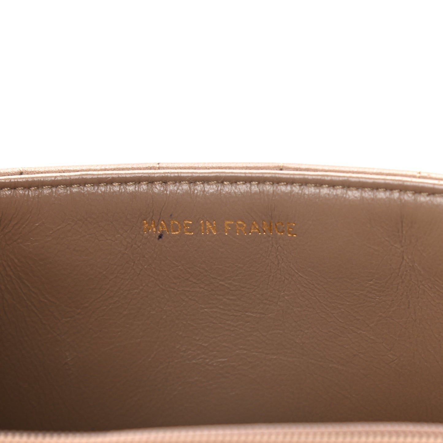 Lambskin Vertical Quilted CC Flap Shoulder Bag Brown