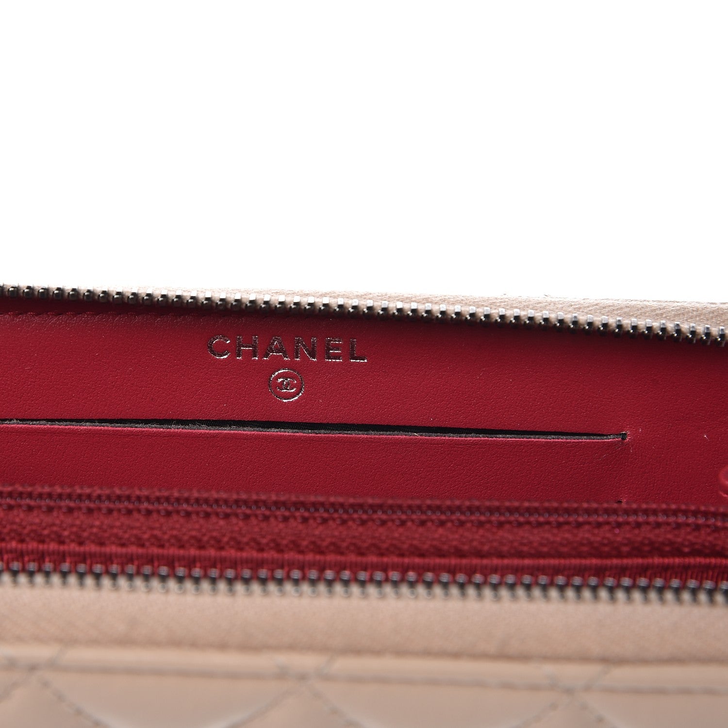 Chanel Aged Calfskin Quilted Small Gabrielle Zip Around Wallet Beige Black 6 of 10