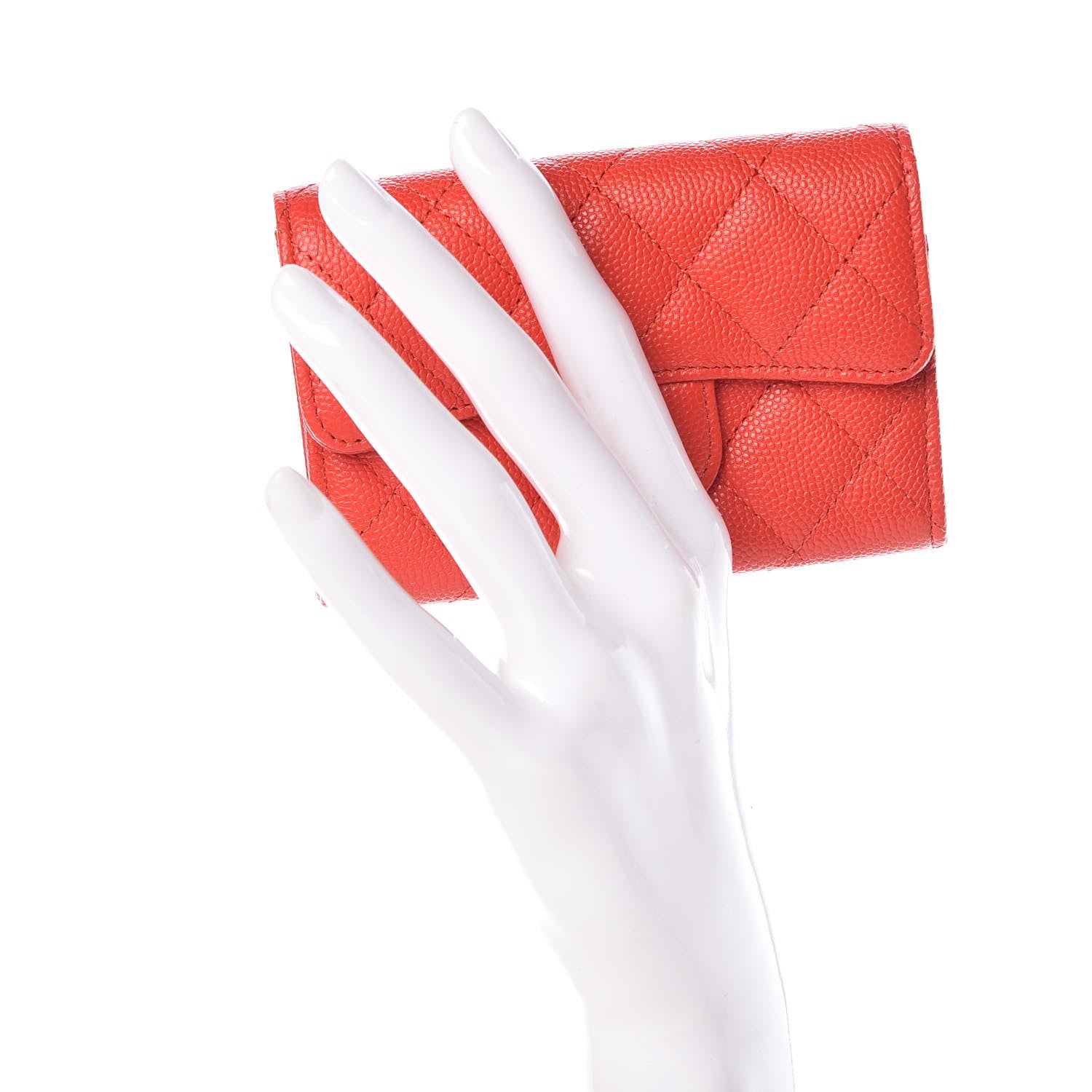 Chanel Caviar Quilted Flap Card Holder Red 2 of 9