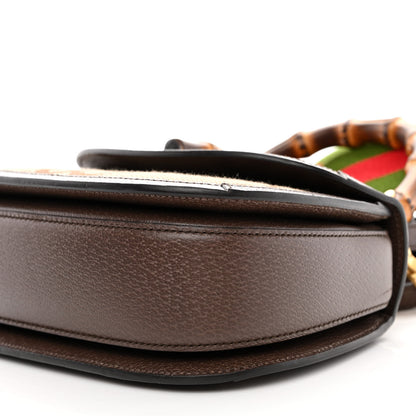Gucci Monogram Jumbo GG Textured Dollar Calfskin Web Small Bamboo 1947 Top Handle Bag Camel Ebony New Acero 11 of 12