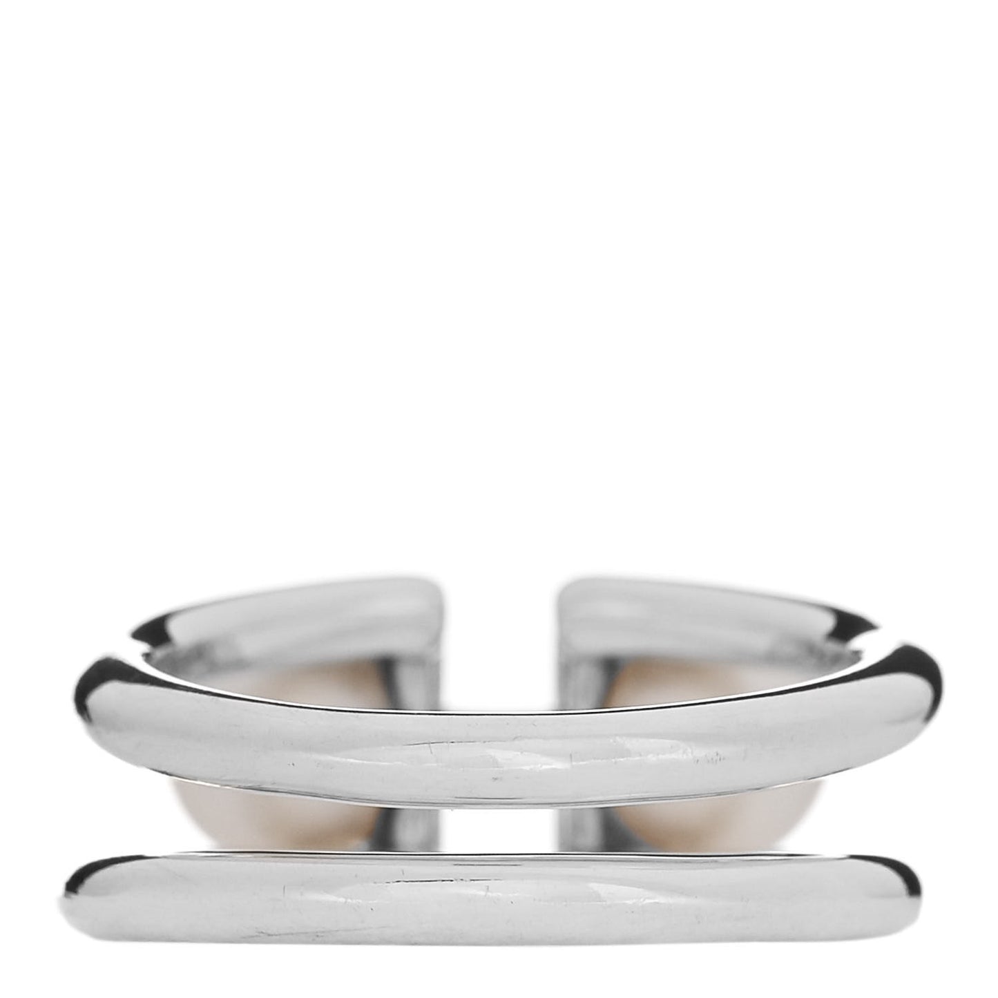 Sterling Silver Pearl HardWear Double Pearl Ring 49 5