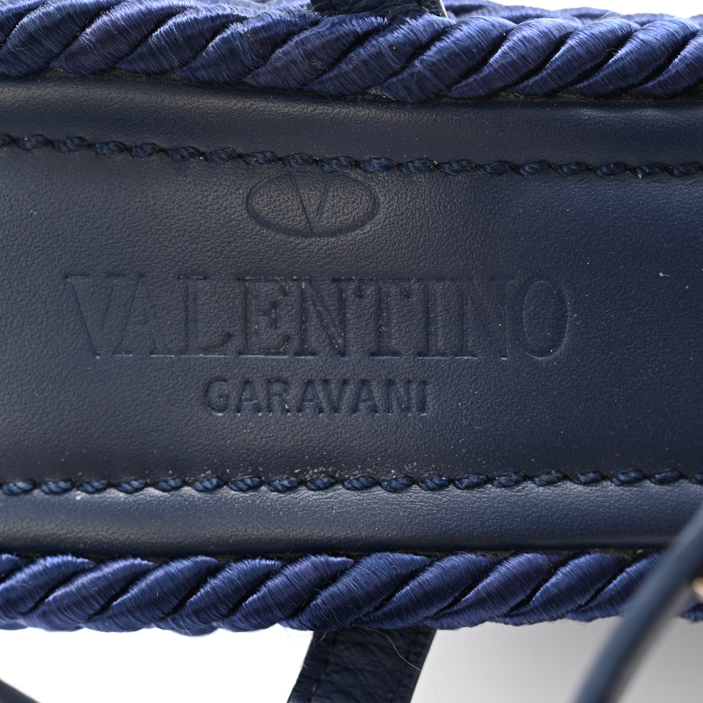 Calfskin Rockstud Torchon Espadrille 25/115mm Wedge Sandals 39 Pure Blue