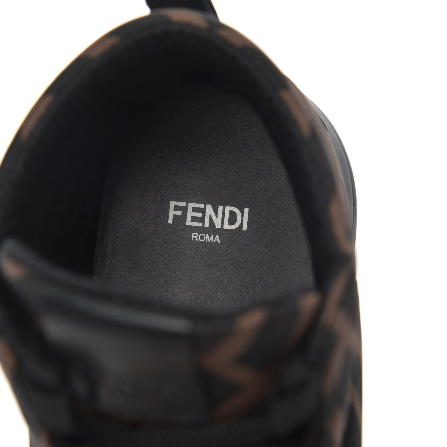 Fendi Nylon FF Reloaded High Top Sneakers 39.5 Tobacco Black 6 of 16