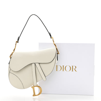 Christian Dior Grained Calfskin Saddle Bag White 10 of 10