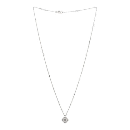 Van Cleef & Arpels 18K White Gold Diamond Sweet Alhambra Pendant Necklace 3 of 6