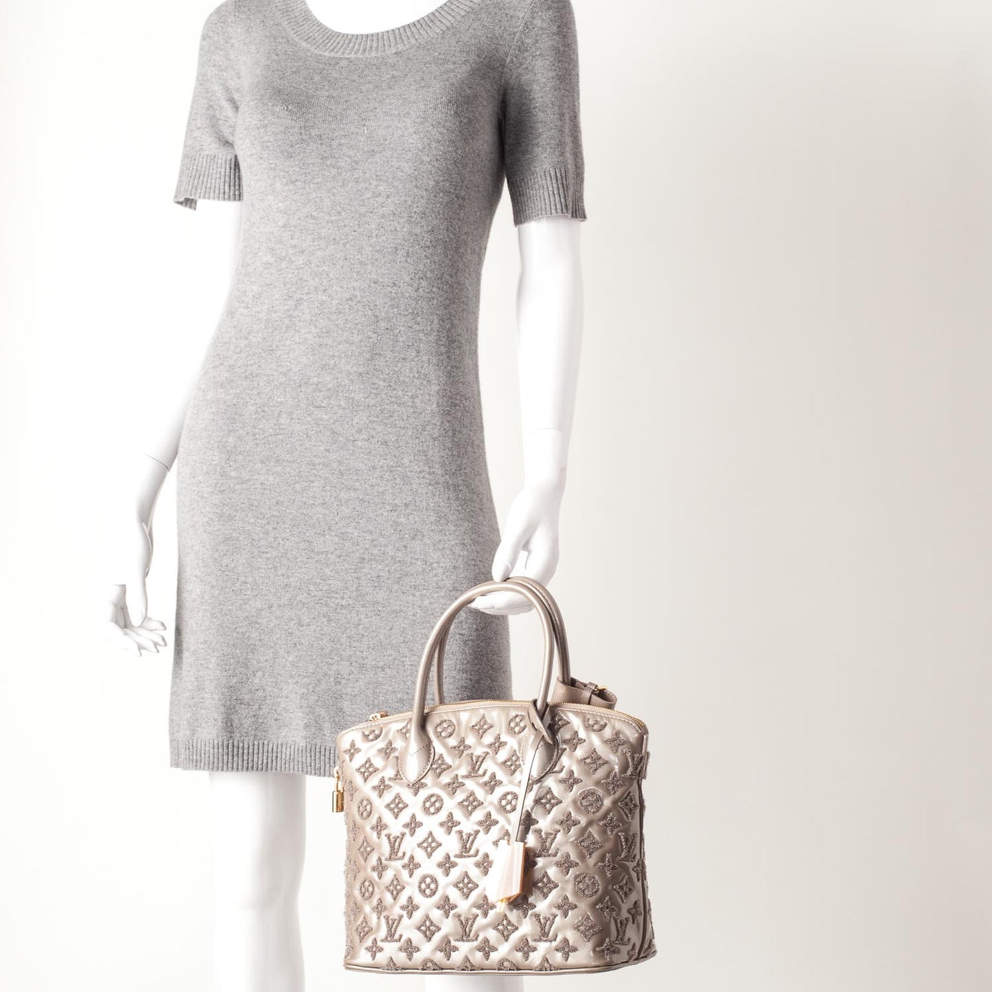 Patent Lambskin Fascination Lockit Gris