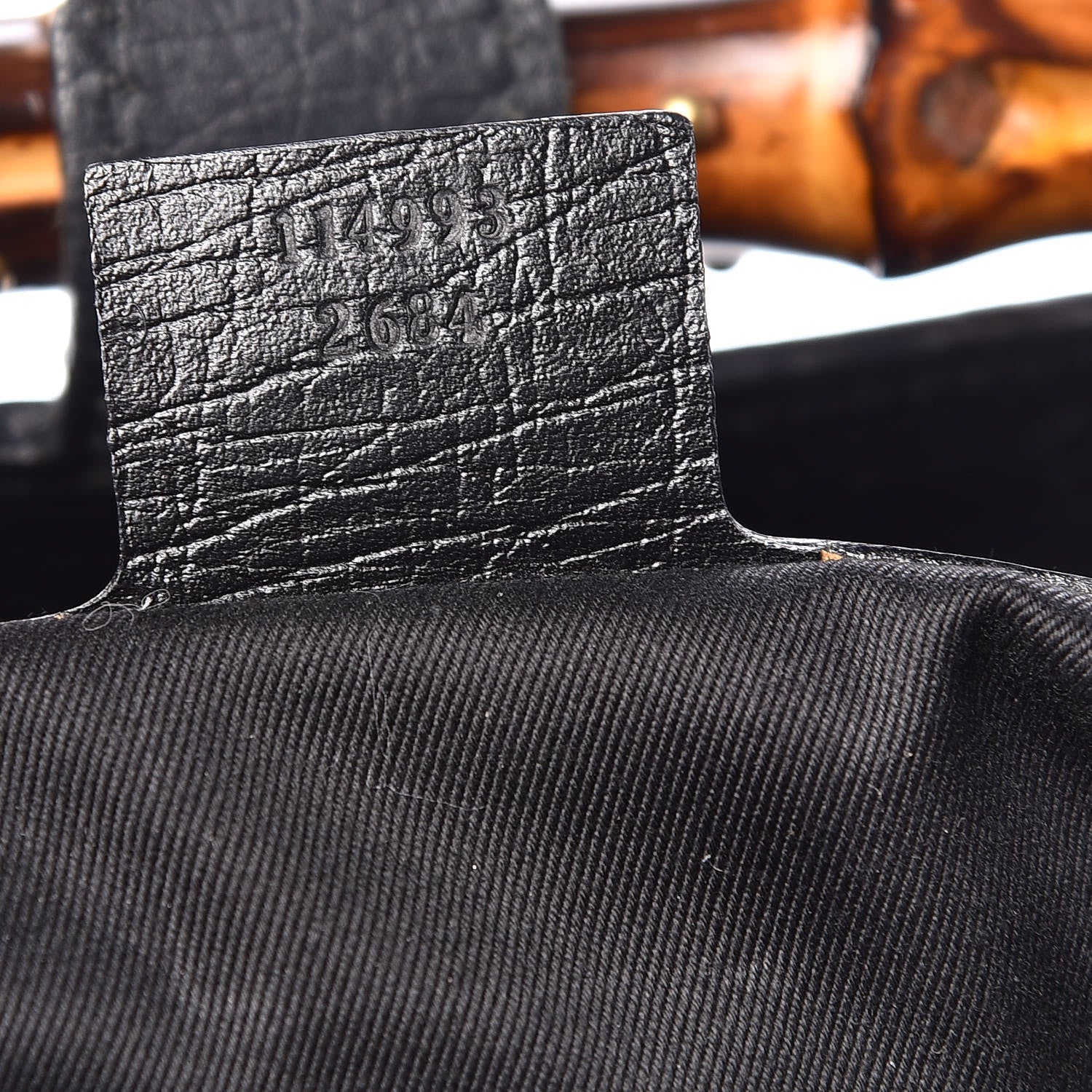 Gucci Calfskin Bamboo Bullet Satchel Black 7 of 11