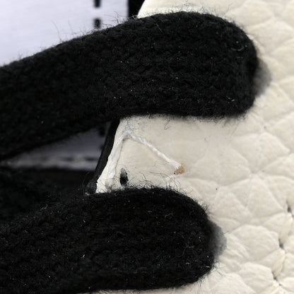 Chanel Grained Calfskin Fabric Womens Logo Sneakers 35 White Black 9 of 17