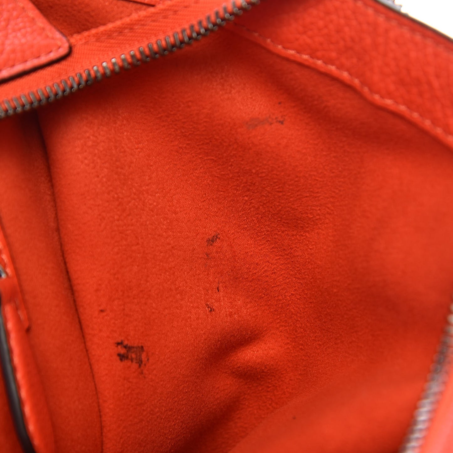Drummed Calfskin Mini Luggage Coquelicot