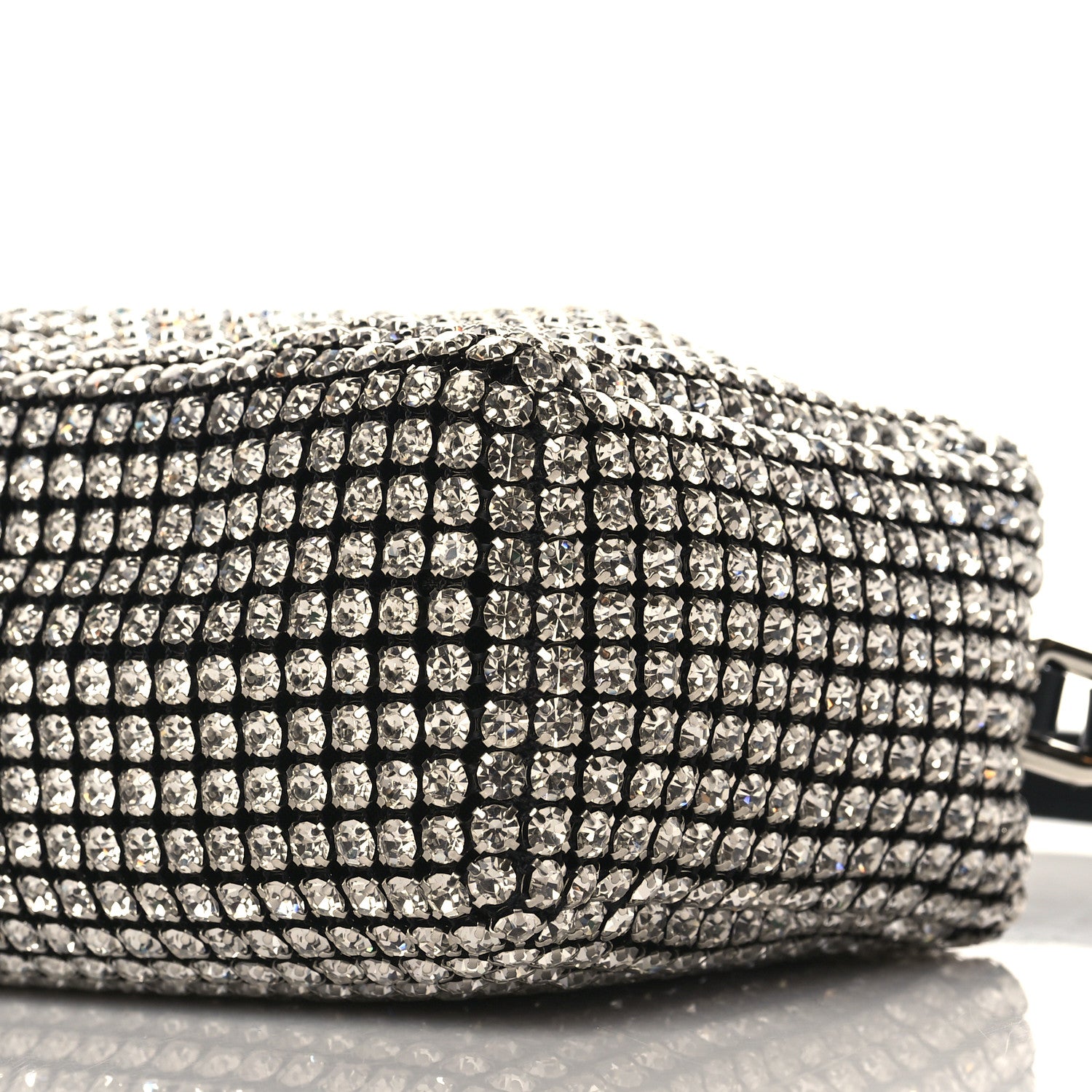 Alexander Wang Mesh Crystal Rhinestone Mini Heiress Pouch Black Silver 9 of 10