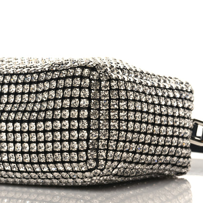 Alexander Wang Mesh Crystal Rhinestone Mini Heiress Pouch Black Silver 9 of 10