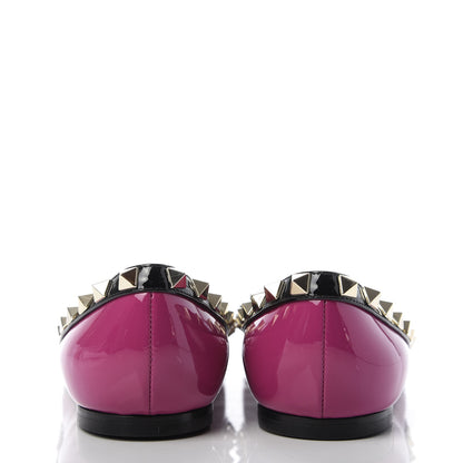 Valentino Garavani Patent Rockstud Ballerina Flats 35 Fuxia Black 6 of 10