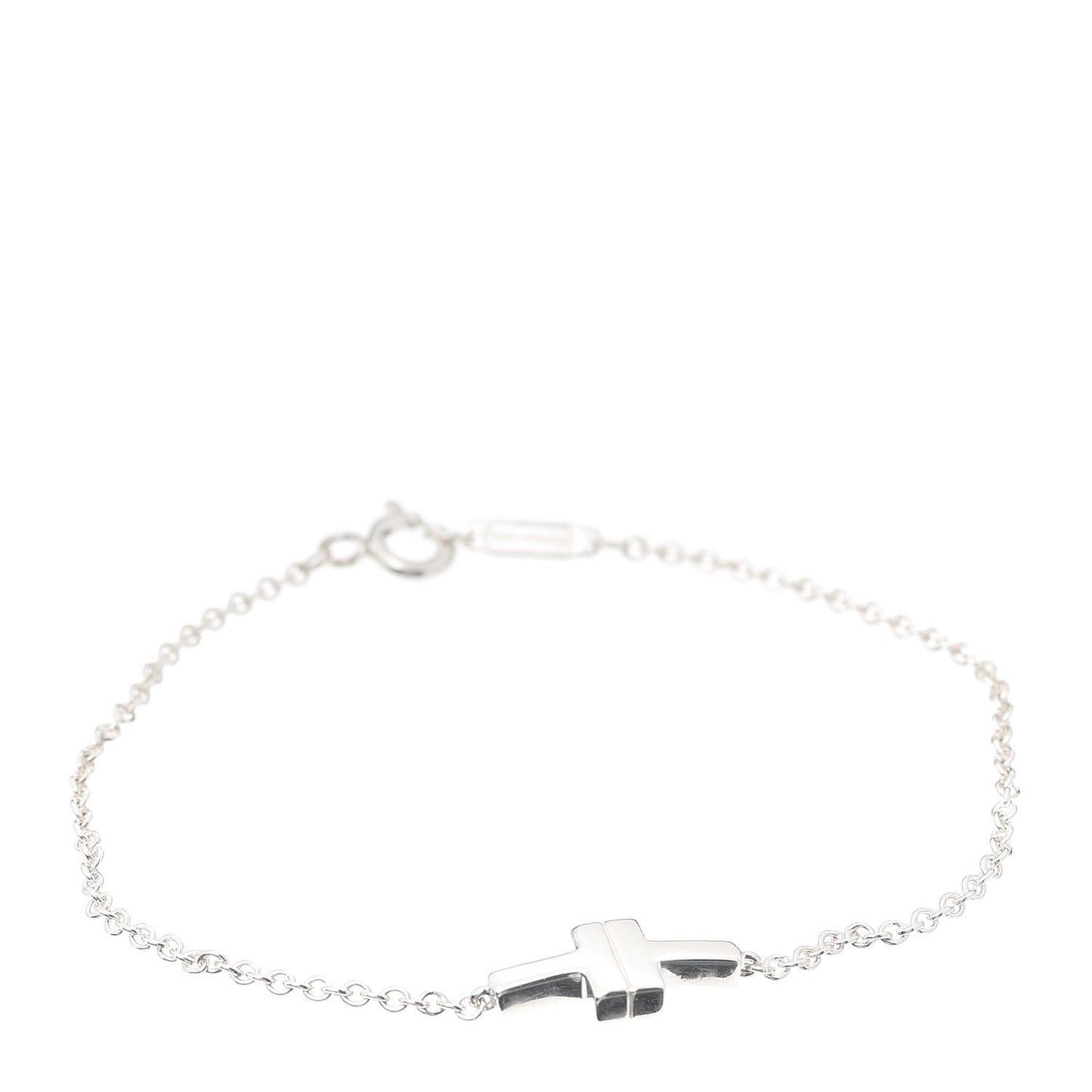 Sterling Silver T Two Single Chain Bracelet