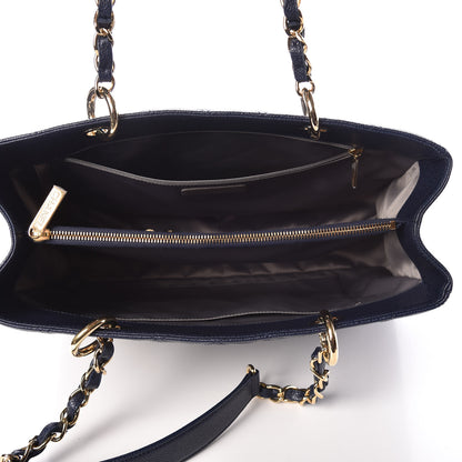 Chanel Caviar Quilted Grand Shopping Tote GST Dark Navy Blue 5 of 10
