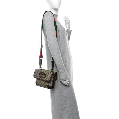 Gucci GG Supreme Monogram Web Small Neo Vintage Double Flap Messenger Bag Beige New Acero 2 of 11