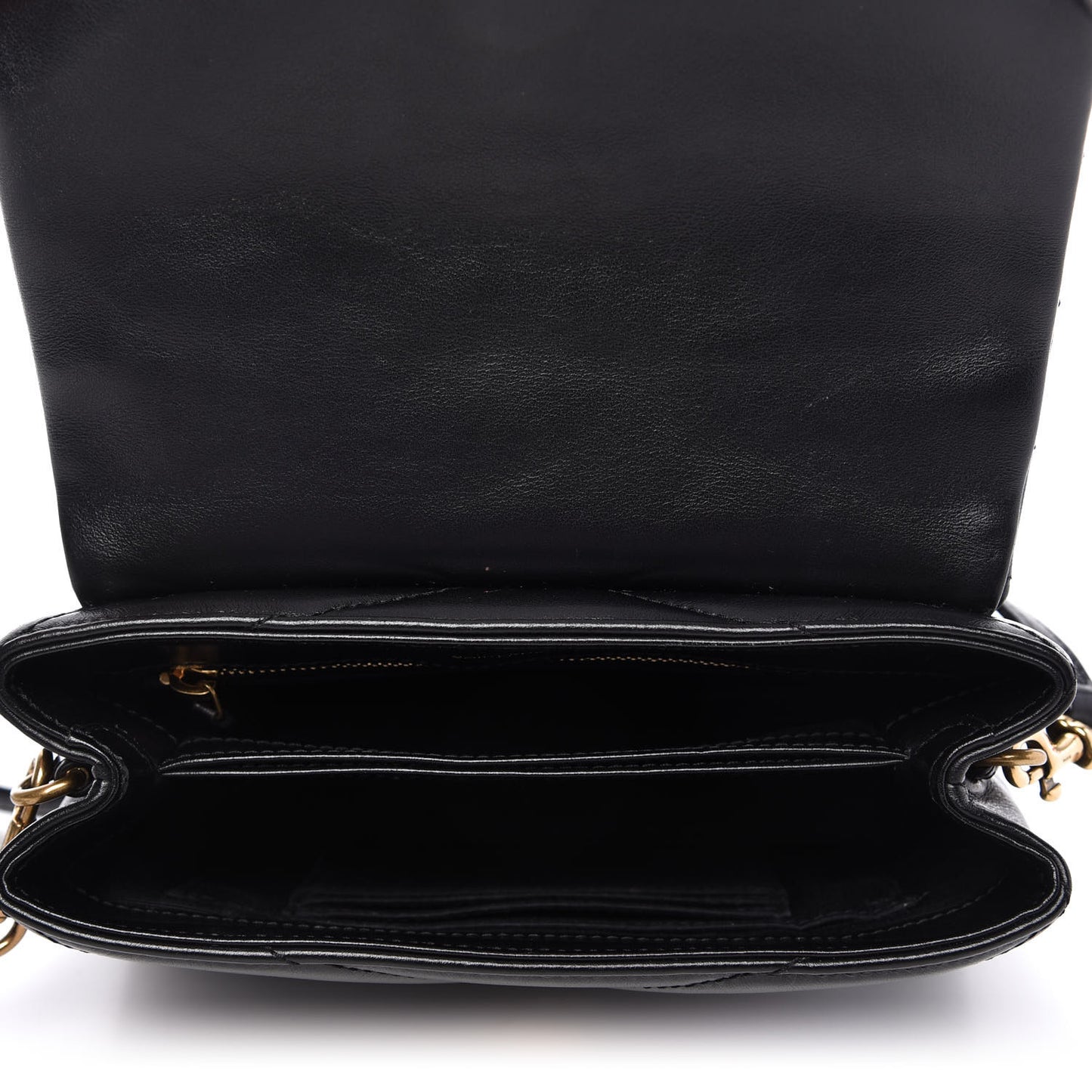 Calfskin Y Quilted Monogram Toy Loulou Crossbody Bag Black