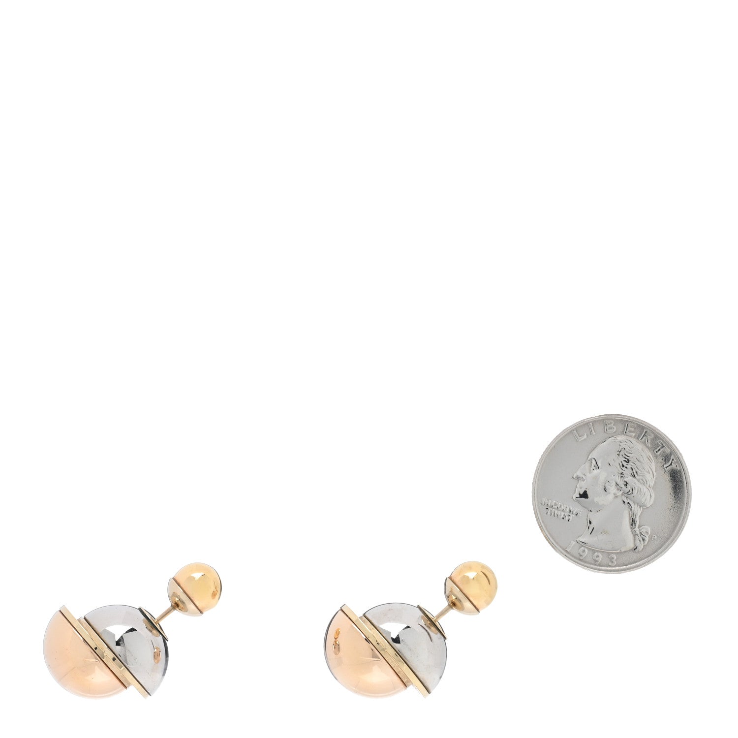 Christian Dior Mise En Dior Tribal Earrings Rose Gold Silver 2 of 5