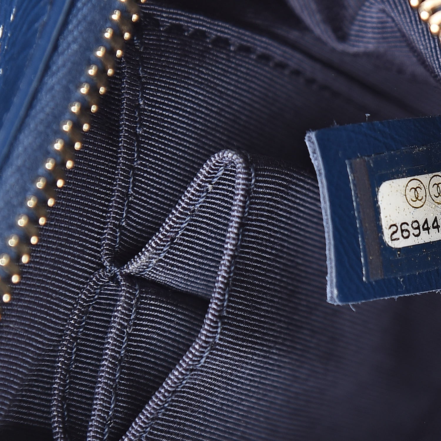 Chanel Sequin Calfskin Small Gabrielle Hobo Blue White 7 of 10