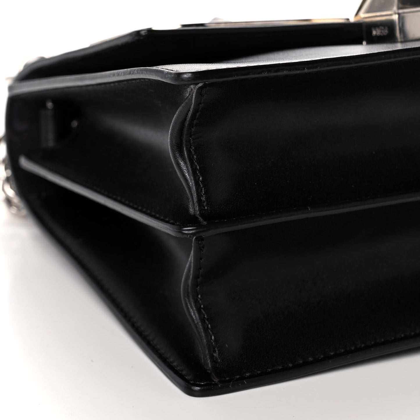 Vitello Liberty Lucido Metal Monster Eyes Studded Small Kan I Shoulder Bag Black