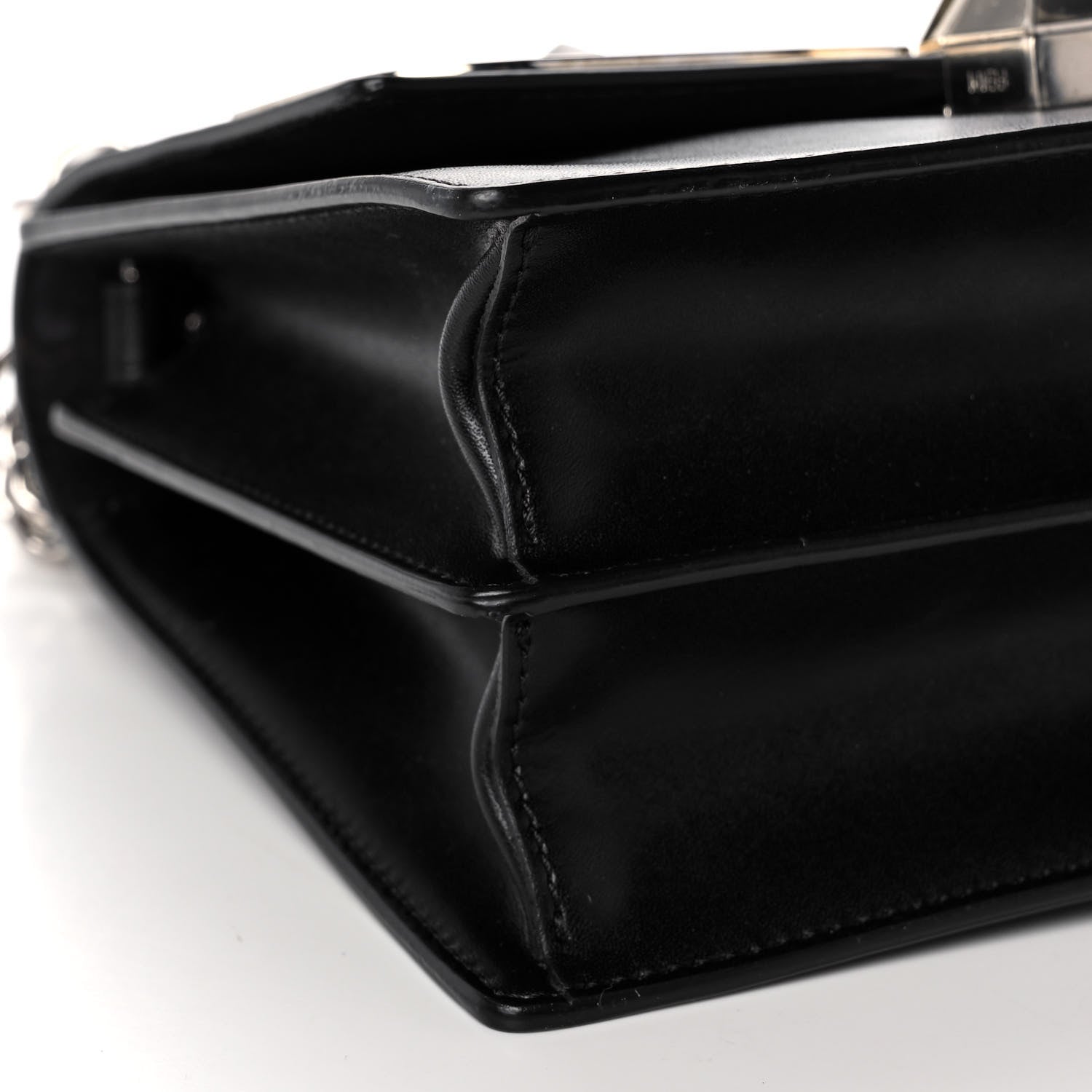 Fendi Vitello Liberty Lucido Metal Monster Eyes Studded Small Kan I Shoulder Bag Black 8 of 14