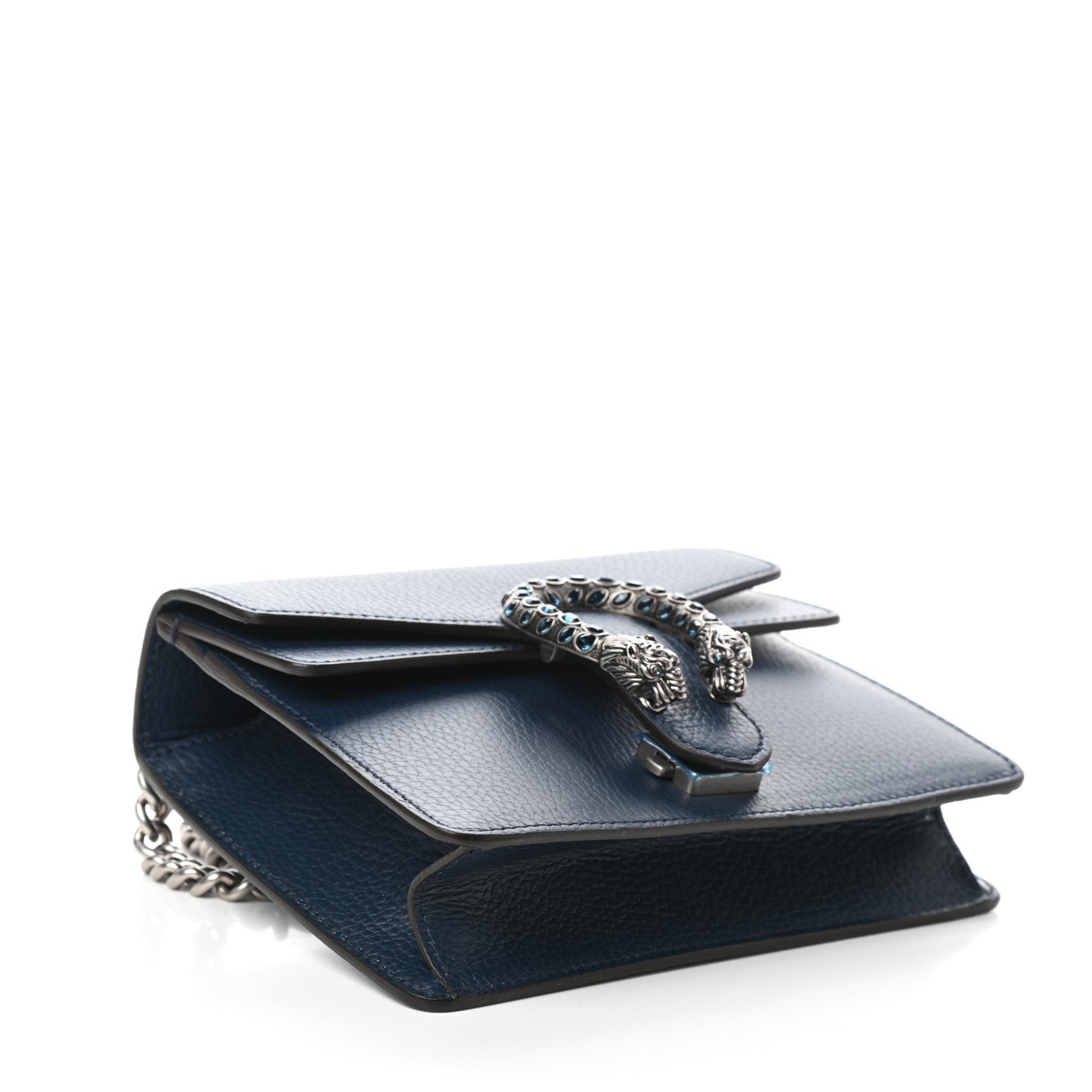 Gucci Dollar Calfskin Crystal Mini Dionysus Shoulder Bag Blue Agata Montana Sapphire 4 of 8