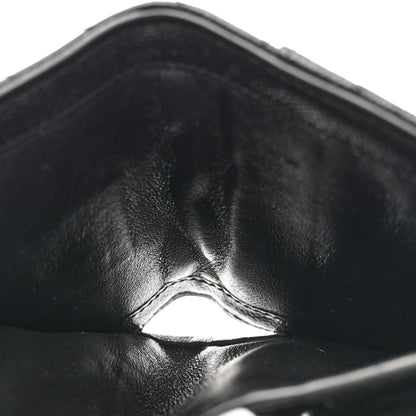 Saint Laurent Grain De Poudre Matelasse Chevron Monochrome Monogram Flap Card Case Black 6 of 10