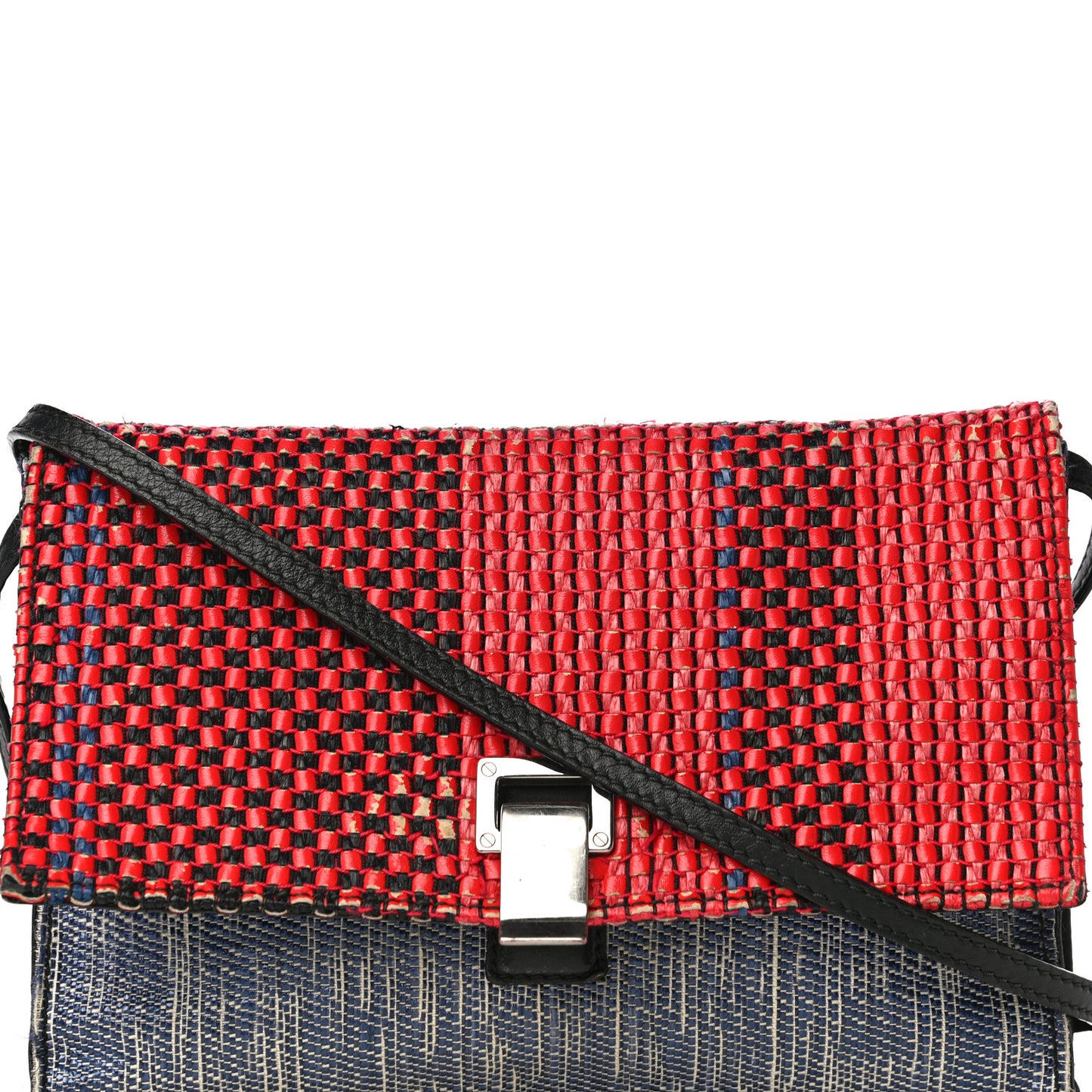 Calfskin Woven Small Lunch Bag Multicolor