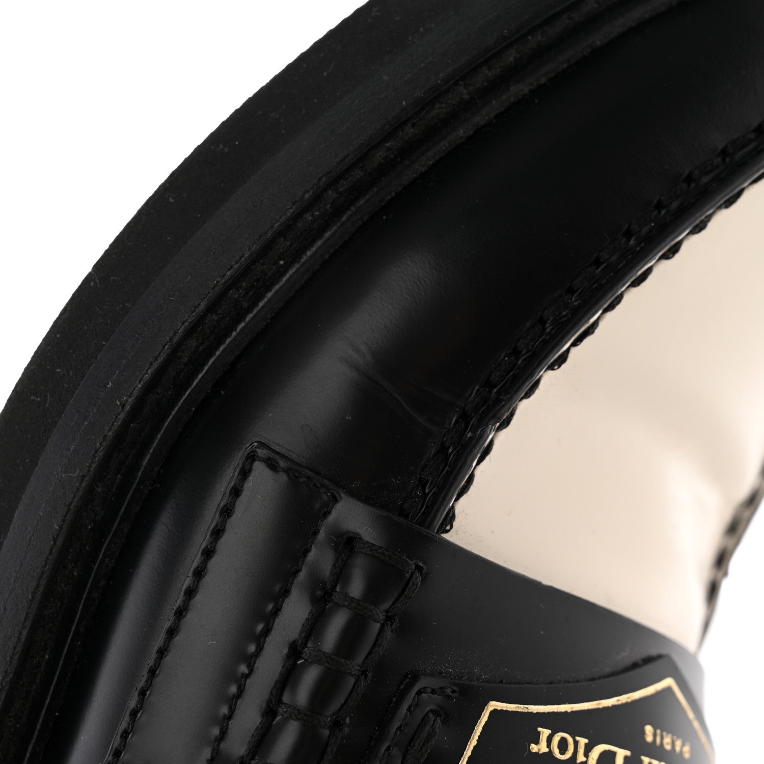 Christian Dior Brushed Calfskin Boy Loafers 35.5 Black White 13 of 19