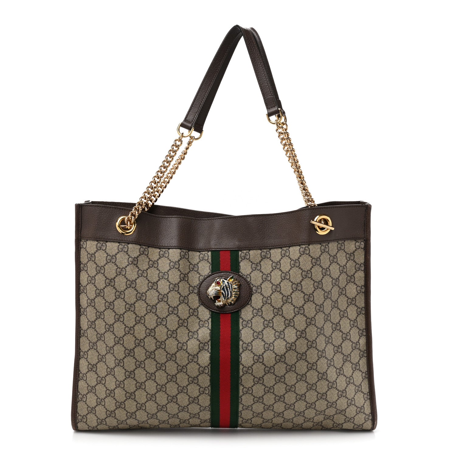 Gucci GG Supreme Monogram Large Rajah Chain Tote Beige New Acero 3 of 20