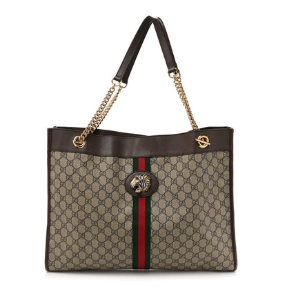 Gucci GG Supreme Monogram Large Rajah Chain Tote Beige New Acero 3 of 20
