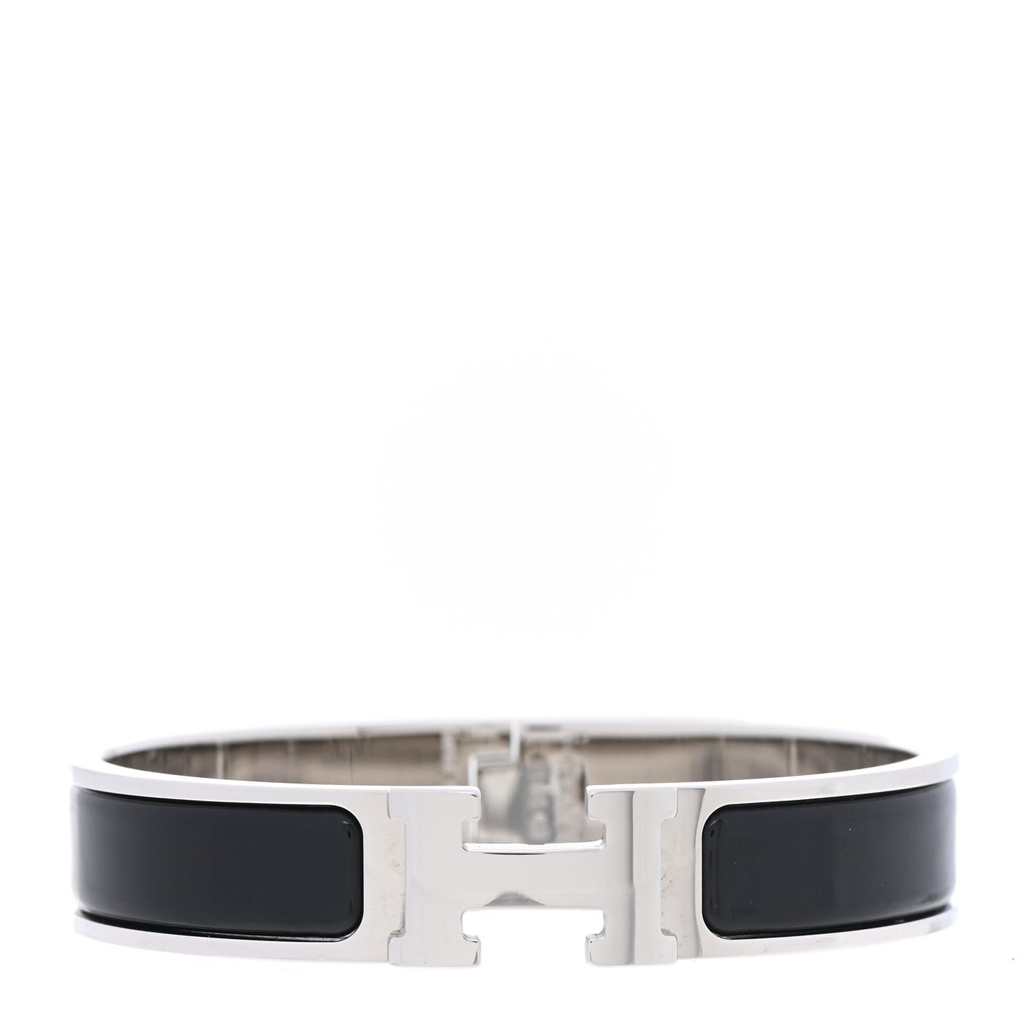 Enamel Narrow Clic Clac H Bracelet PM Black