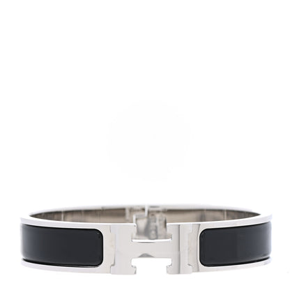 Hermes Enamel Narrow Clic Clac H Bracelet PM Black 1 of 4
