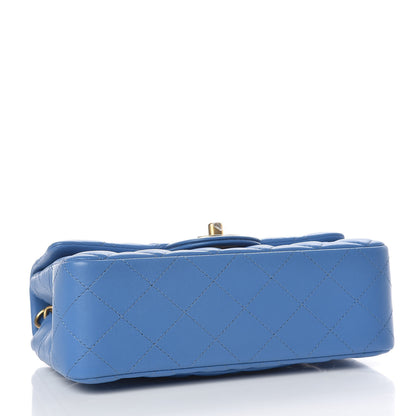 Chanel Lambskin Quilted Mini Rectangular Flap Blue 4 of 9
