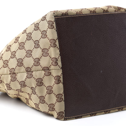 Gucci GG Monogram Small Web Handle Bucket Tote Dark Brown 6 of 10