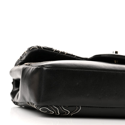 Chanel Lambskin Embroidered Camellia Follies Flap Black 9 of 12