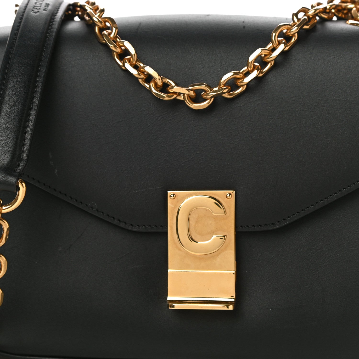 Celine Shiny Calfskin Medium C Bag Black 7 of 14