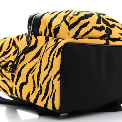 Saint Laurent Canvas Zebra Print City Backpack Yellow Black 7 of 8