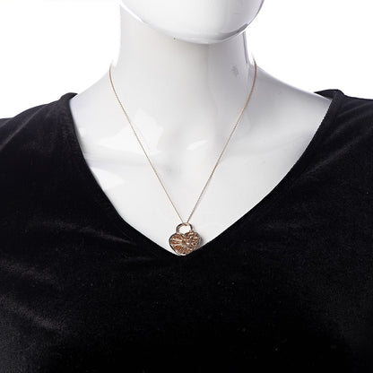 Tiffany 18K Rose Gold Filigree Heart Key Pendant Necklace 2 of 6