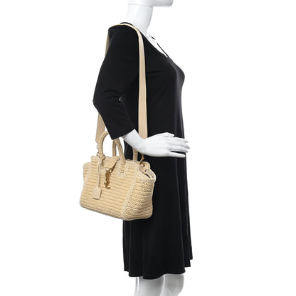 Saint Laurent Raffia Baby Monogram Downtown Cabas Naturale 2 of 12